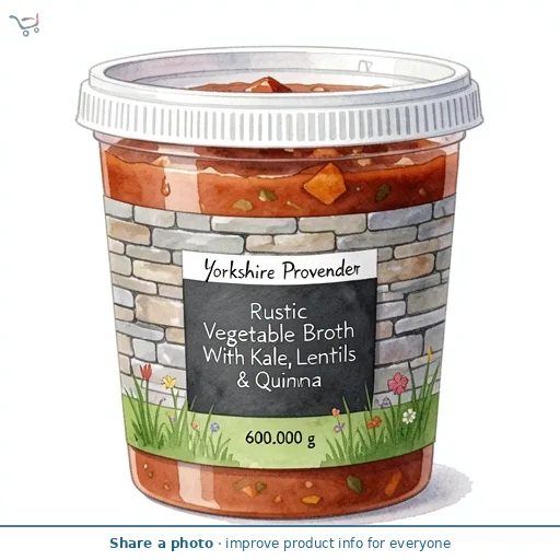 Yorkshire Provender Rustic Vegetable Broth With Kale, Lentils & Quinoa 600G