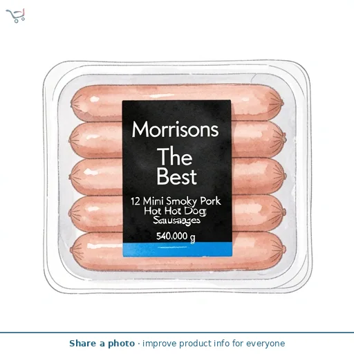 Morrisons 12 Mini Smoky Pork Hot Dog Sausages 540g