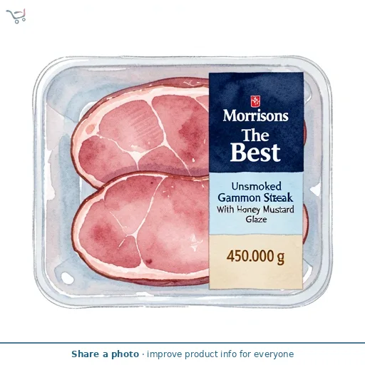 Morrisons The Best Unsmoked Gammon Steak With Honey Mustard Glaze 450G