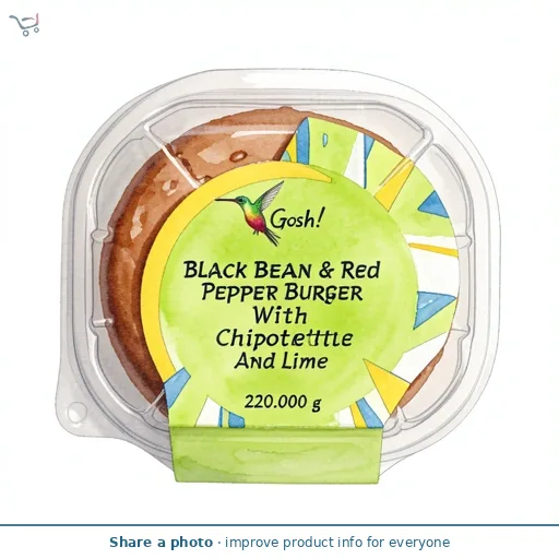 Gosh! Black Bean & Red Pepper Burger With Chipotle And Lime 220G