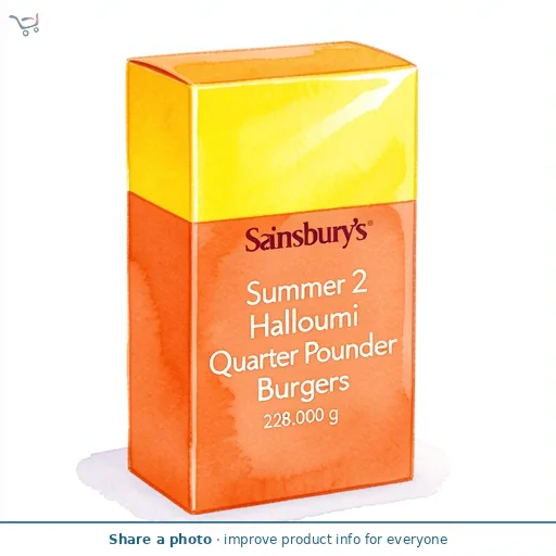 Sainsbury's Summer 2 x Halloumi Quarter Pounder Burgers 228g