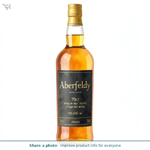 Aberfeldy 70cl Highland Single Malt Scotch 12 Year Old Whisky Bottle