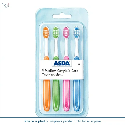 ASDA 4 Medium Complete Care Toothbrushes