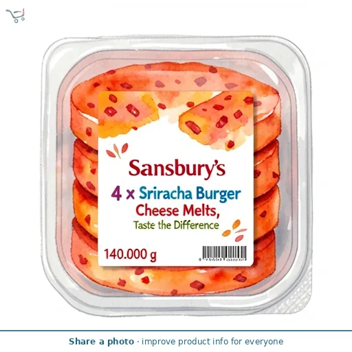 Sainsbury's 4 x Sriracha Burger Cheese Melts, Taste the Difference 140g