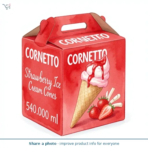 Cornetto Strawberry Ice Cream Cones 6x 90 ml