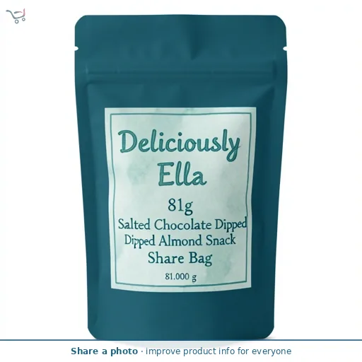Deliciously Ella 81g Salted Chocolate Dipped Almond Snack Share Bag