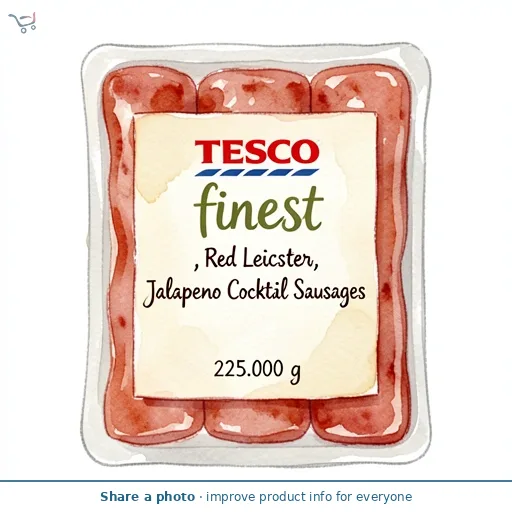 Tesco Finest, Red Leicester, Jalapeno Cocktail Sausages 225g
