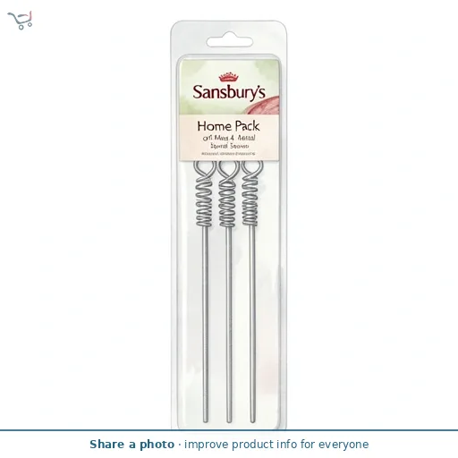 Sainsbury's Home Pack of 4 Metal Spiral Skewers