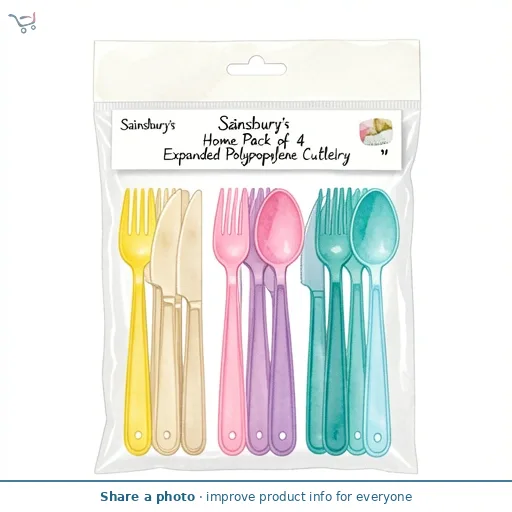 Sainsbury's Home Pack of 4 Expanded Polypropylene Cutlery