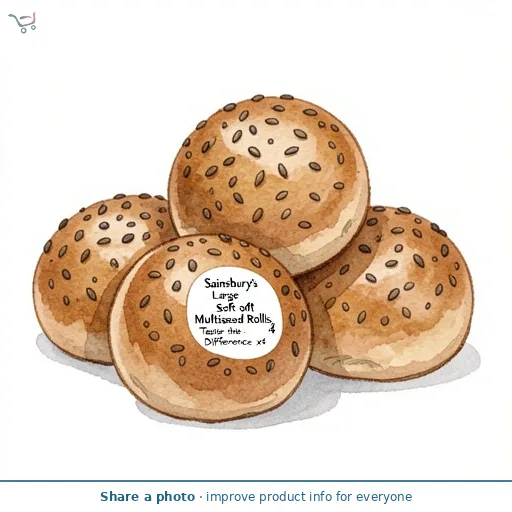 Sainsbury's Large Soft Multiseed Rolls, Taste the Difference x4