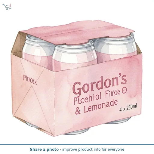 Gordon's Premium Pink Alcohol Free & Lemonade 4 x 250ml 0.0% vol