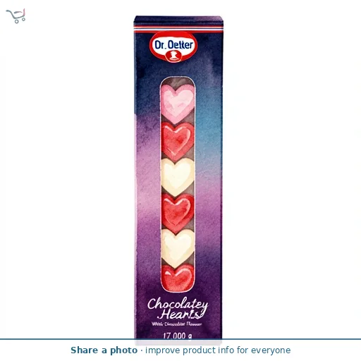 Dr. Oetker Chocolatey Hearts White Chocolate Flavour 12 Pieces 17g