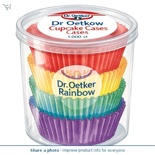 Dr Oetker Rainbow Cupcake Cases 72Pc
