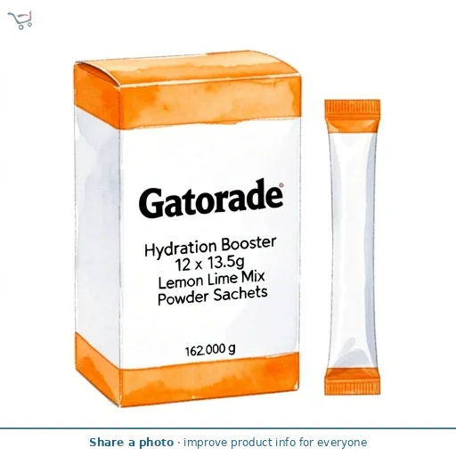 Gatorade Hydration Booster 12 x 13.5g Lemon Lime Mix Powder Sachets