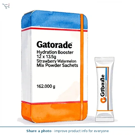 Gatorade Hydration Booster 12 x 13.5g Strawberry Watermelon Mix Powder Sachets