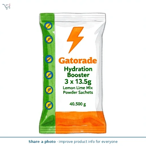 Gatorade Hydration Booster 3 x 13.5g Lemon Lime Mix Powder Sachets
