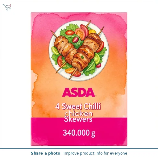 ASDA 4 Sweet Chilli Chicken Skewers 340g