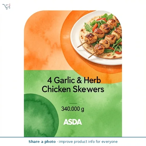 ASDA 4 Garlic & Herb Chicken Skewers 340g