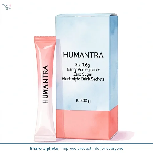 Humantra 3 x 3.6g Berry Pomegranate Zero Sugar Electrolyte Drink Sachets