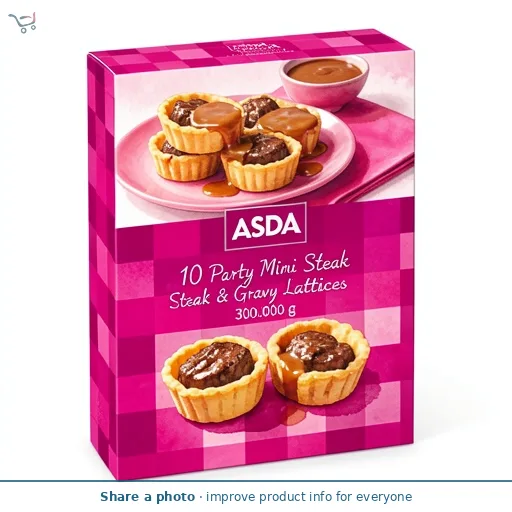 ASDA 10 Party Mini Steak & Gravy Lattices 300g