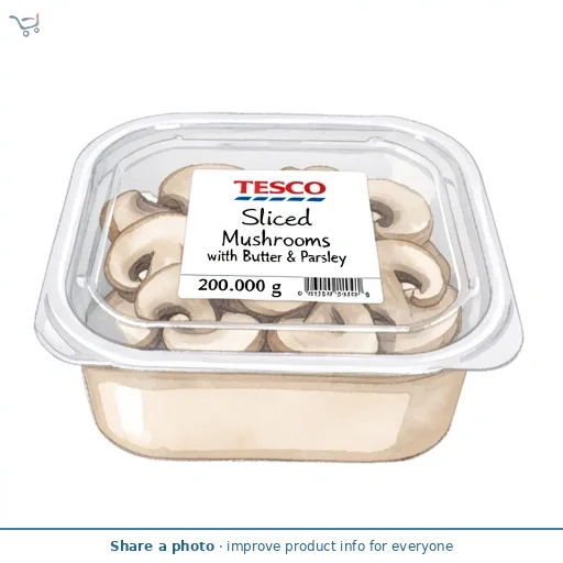 Tesco Sliced Mushrooms with Butter Garlic & Parsley 200g