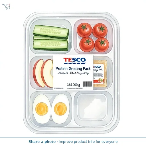 Tesco Protein Grazing Pack with Garlic & Herb Yogurt Dip 364g