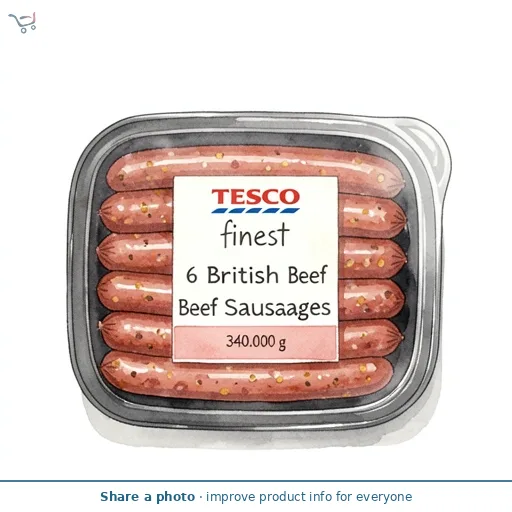Tesco Finest 6 British Beef Sausages 340g
