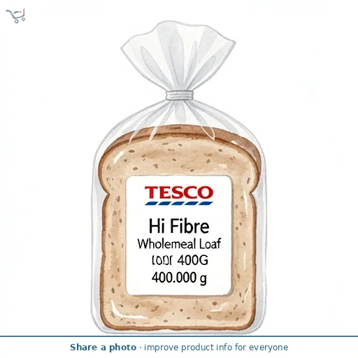 Tesco Hi Fibre Wholemeal Loaf 400G Sliced