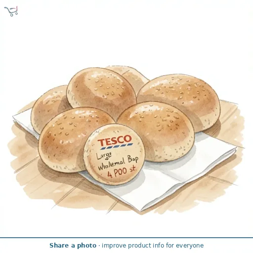 Large Wholemeal Bap 4 Pack
