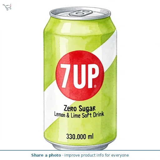 7 Up Zero Sugar Lemon & Lime Soft Drink 330ml