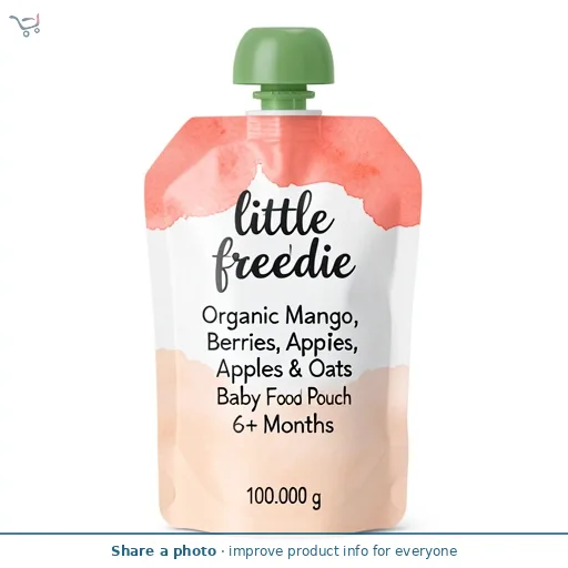 Little Freddie Organic Mango, Berries, Apples & Oats Baby Food Pouch 6+ Months 100g