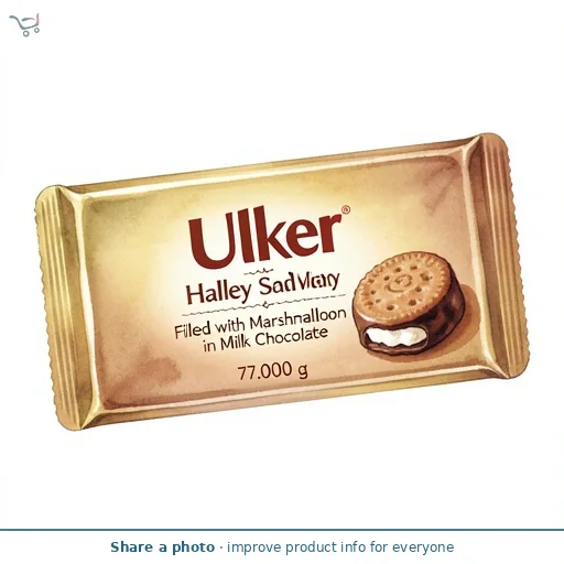 Ulker Halley Sandwich Biscuits Filled with Marshmallow in Milk Chocolate 77g