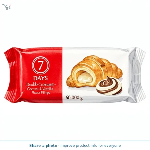 7 Days Double Croissant - Cocoa & Vanilla Flavour Fillings 60g