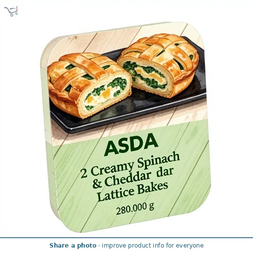 ASDA 2 Creamy Spinach & Cheddar Lattice Bakes 280g