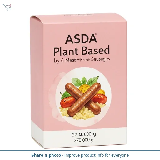 ASDA Plant Based by  6 Meat-Free Sausages 270g