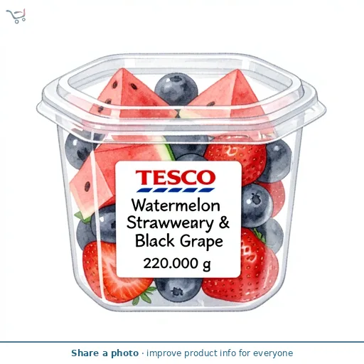 Tesco Watermelon Strawberry & Black Grape 220G