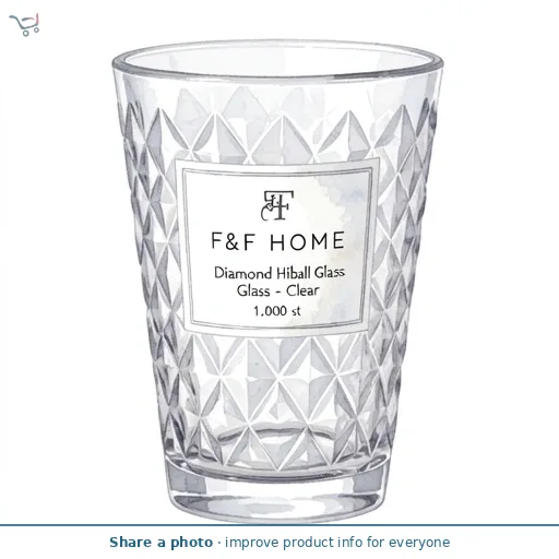 F&F Home Diamond Hiball Glass - Clear