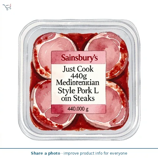 Sainsbury's Just Cook 440g Mediterranean Style Pork Loin Steaks