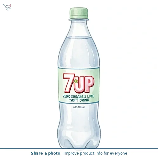 7UP ZERO SUGAR LEMON & LIME SOFT DRINK 600ML