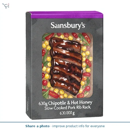 Sainsbury's 630g Chipotle & Hot Honey Slow Cooked Pork Rib Rack, Taste the Difference