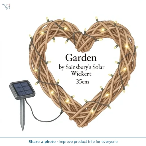 Garden by Sainsbury's Solar Wicker Heart 35cm