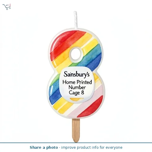 Sainsbury's Home Printed Number Candle Age 8