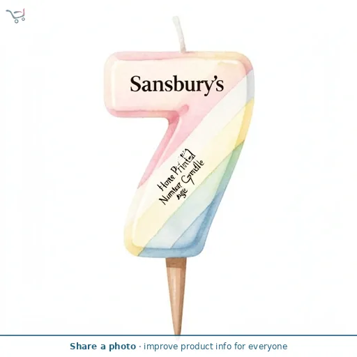 Sainsbury's Home Printed Number Candle Age 7