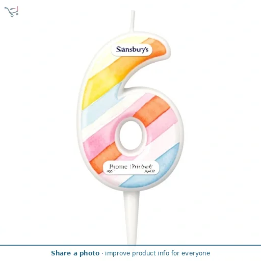 Sainsbury's Home Printed Number Candle Age 6