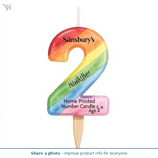 Sainsbury's Home Printed Number Candle Age 2