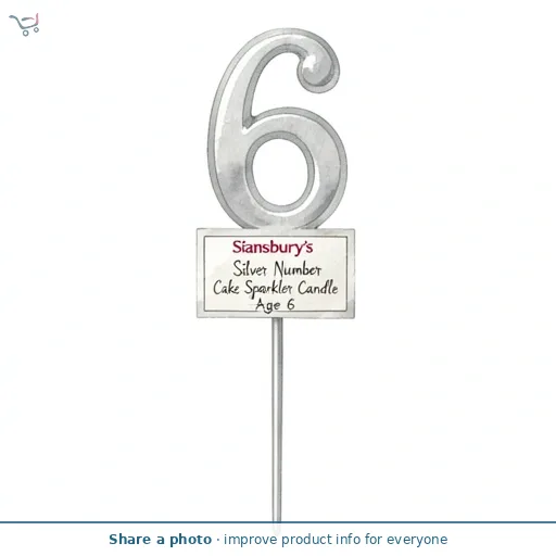 Sainsbury's Home Silver Number Cake Sparkler Candle - Age 6