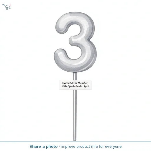 Sainsbury's Home Silver Number Cake Sparkler Candle - Age 3