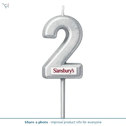 Sainsbury's Home Silver Number Cake Sparkler Candle - Age 2