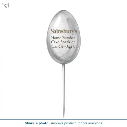 Sainsbury's Home Silver Number Cake Sparkler Candle - Age 0