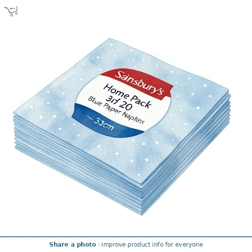 Sainsbury's Home Pack of 20 3ply Blue Paper Napkins - 33cm